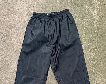 Vintage Black Track Pants / Lined Windbreaker Pants / Westside Connection