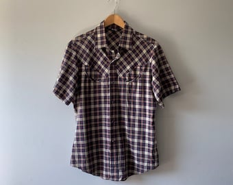 Vintage Western Short Sleeve Shirt / Women's Western Button Up / Vintage Levis Western