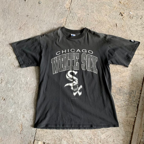 Chicago White Sox New Era Pinstripe T-Shirt - Black X-Large