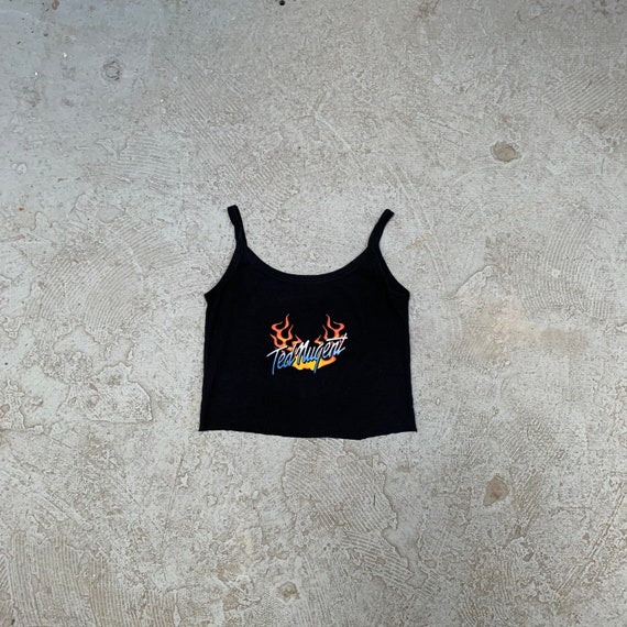 Ted Nugent Cut Off Tank / Vintage Tank Top / Flame Print / 90s Tank