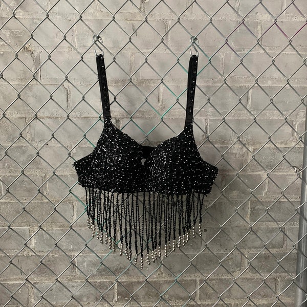 Vintage Beaded Bra / Vintage Lingerie