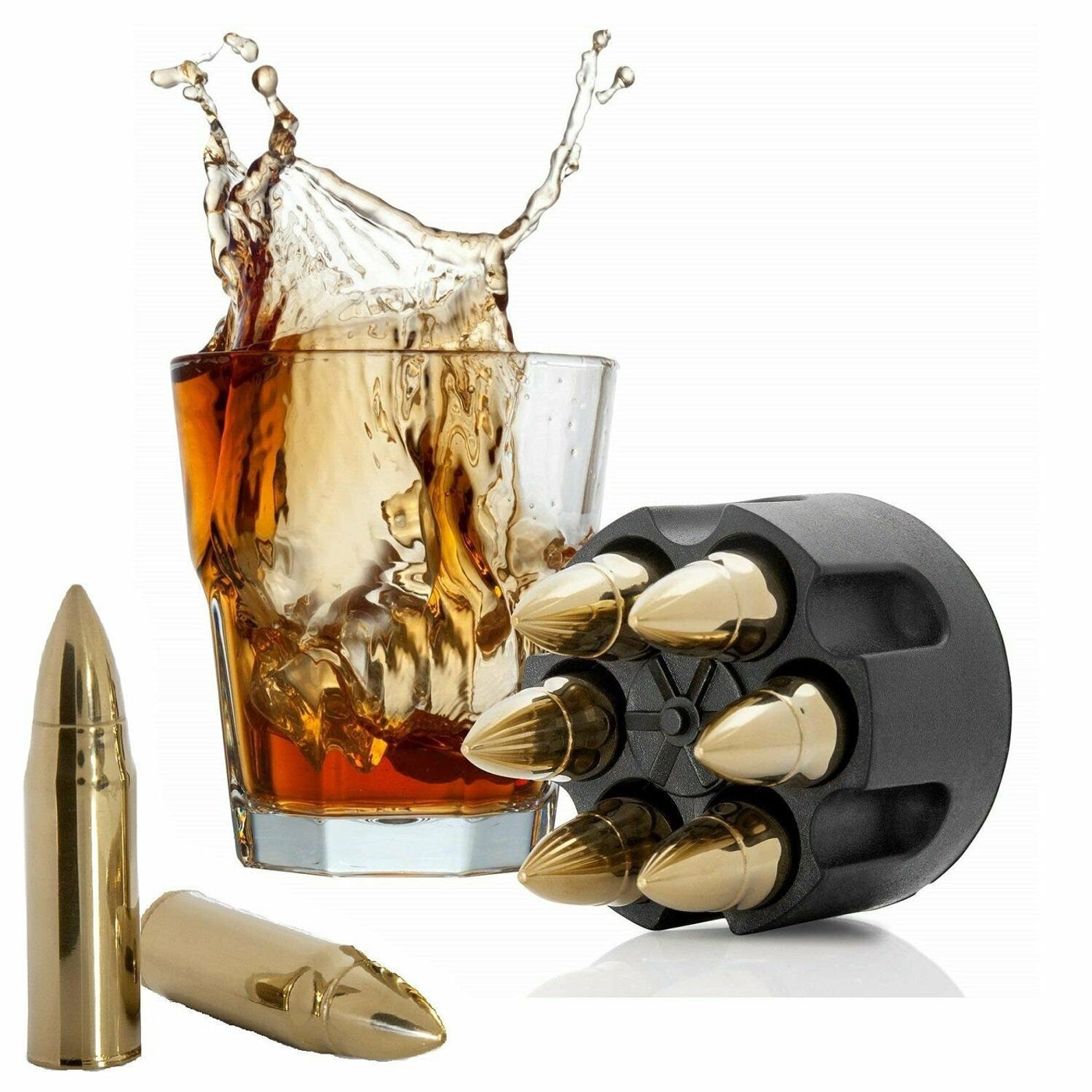  5 Pcs Golf Ball Whiskey Chillers with Box Portable Ice Stone  Set Whiskey Ice Hockey Clip Whiskey Ice Cubes Chilling Rocks for Birthday  Housewarming Husband Dad Friend: Home & Kitchen