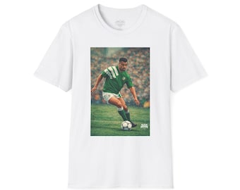 レトロなポール・マクグラスのアイリッシュTシャツ｜レトロなサッカーイラスト