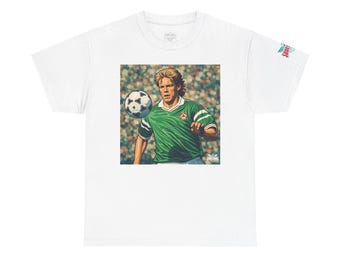 スティーブ・スタントンのイラスト入りTシャツ | レトロなフットボールグラフィックTシャツ