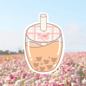 Wodoodporna naklejka Bubble Tea | Herbata mleczna | Naklejka Kawaii | Azjatyckie przekąski | Naklejka na jedzenie | Naklejka Boba | Kup 3 wykrojniki i otrzymaj 1 GRATIS