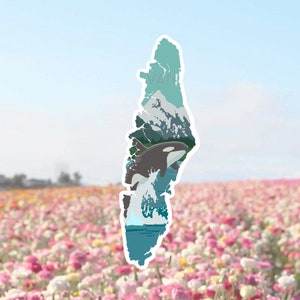 autocollant de l'île de Vancouver | Île de Vancouver | Autocollant du Canada | autocollant d'île | Sticker pour ordinateur portable | autocollant de journal | autocollant de la côte ouest | PNW