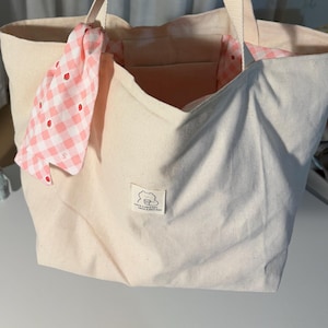 Sac matelassé Farmers | Rose | Fourre-tout | Cabas aux baies | Esthétique fraise | Cabas souple fraise | Fait main | Sac pour elle