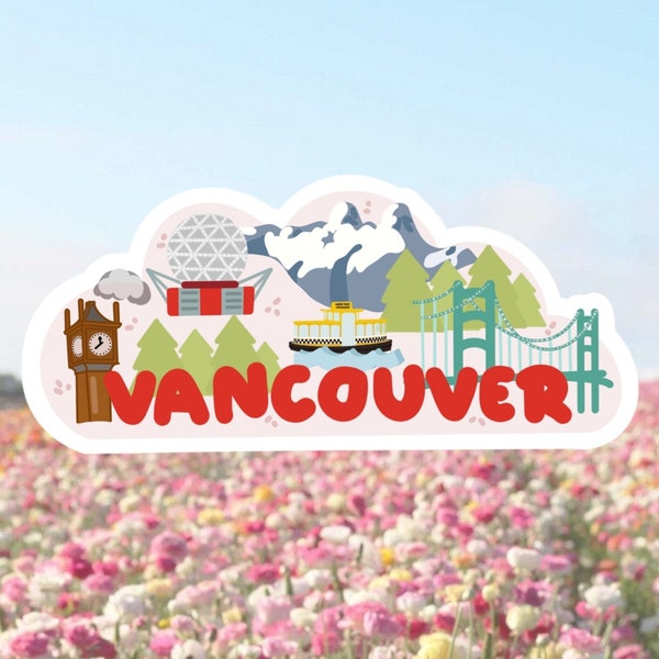 Vancouver Sticker | Travel Sticker | British Columbia | Vancity Sticker | Canada Sticker | Tourism Vancouver | UBC | Buy 3 & Get 1 FREE