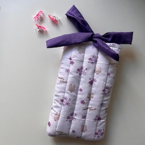 Quilted Kobo Sleeve | Kindle Bag | Kobo Sleeve | Bow | Kindle Lovers Gift | Bow Closure Book Cover Cozy | Kindle Cover