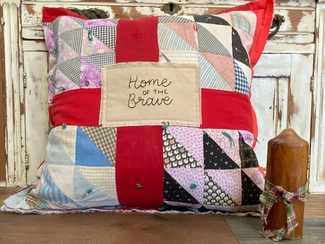 Antique Pillow Vintage Quilt Pillow Hand Made Pillow Etsy