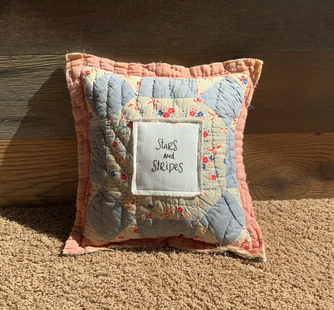 Antique Pillow Vintage Quilt Pillow Hand Made Pillow Etsy