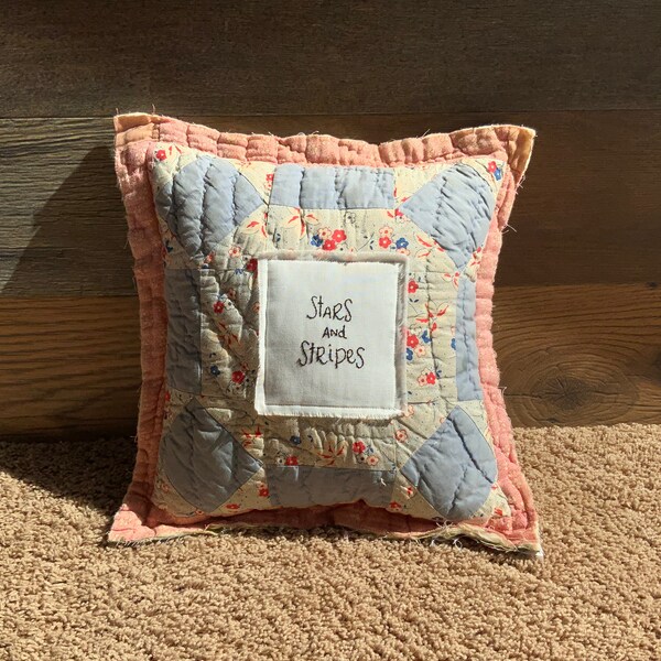 Vintage Quilt Pillow Etsy