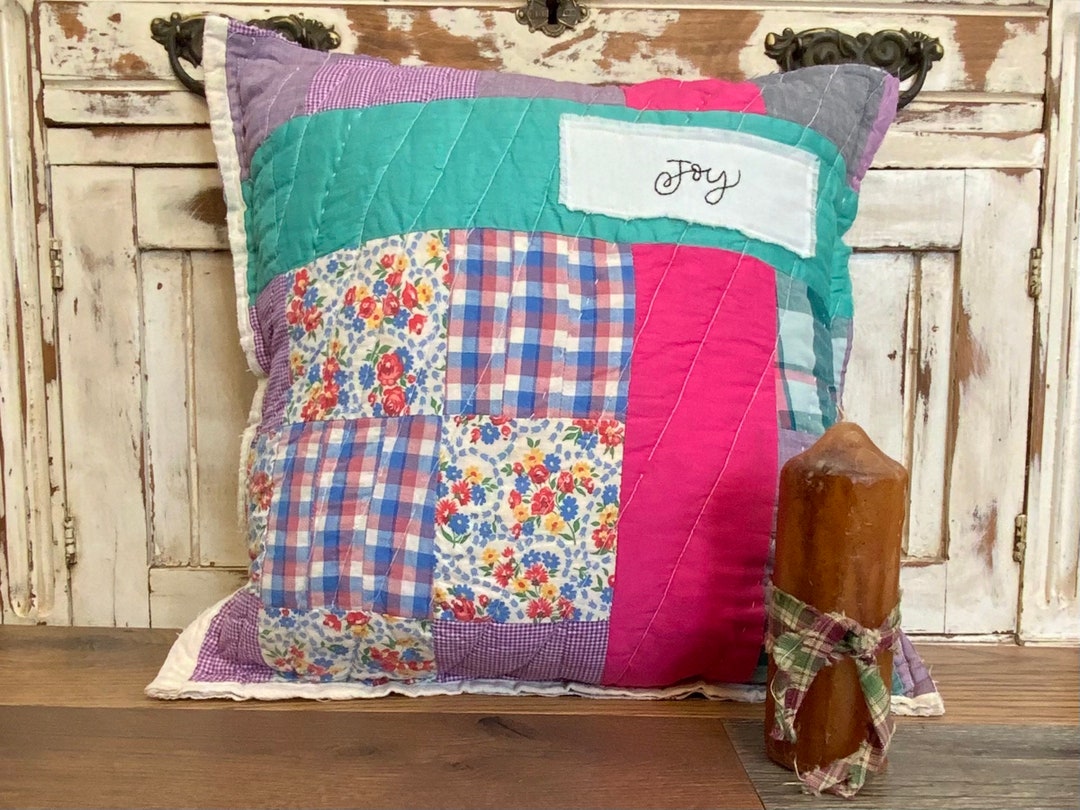 Antique Pillow Vintage Quilt Pillow Hand Made Pillow Wedding Gift Housewarming Gift Etsy