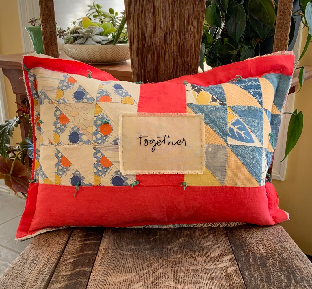 Antique Pillow Vintage Quilt Pillow Hand Made Pillow Etsy