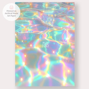 Pisces Energy Print, Star Sign Aura Wall Art, Holographic Ocean Aesthetic, Dreamy Water Sign Decor, Minimal Bedroom Poster, Calm Energy Art image 4