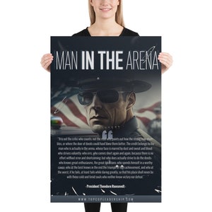 Man in the Arena - Police Poster - President Theodore Roosevelt Quote
