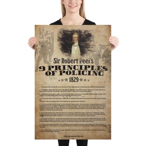 Sir Robert Peels 9 Principles of Policing Retro Poster