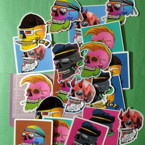 Here&#39;s 5 more Stellar Skulls now available as Stickers! 6 traits, 15 variations of each trait, thousands of combinations!