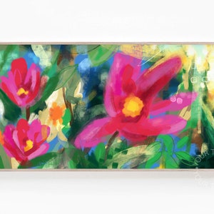 Samsung Frame TV Art Floral Abstract Digital Painting, Hisense Canvas TV Art Textured Flower Oil Painting, Contemporary Art Instant Download