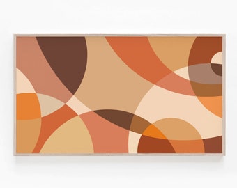 Frame TV Art Abstract, Terracotta Geometric Art for Samsung Frame TV, Burnt Orange Mid Century Modern Artwork, Digital Art for The Frame TV