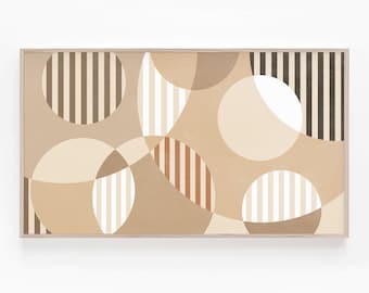Samsung Frame TV Art Beige White Abstract, Samsung Frame TV Art 4K, Striped Modern Art for The Frame TV, Neutral Tone Art, Digital Download