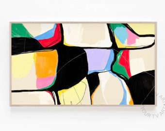 Samsung Frame TV Art Contemporary, Arte astratta colorata 4K, Pittura astratta digitale, Samsung Frame TV Art Modern, Download digitale