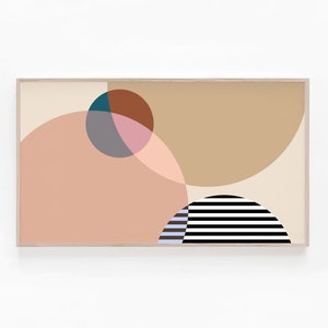 Samsung Frame TV Art Abstract, Neutral Tone Geometric Mid Century Modern Art for The Samsung Frame TV, Scandinavian Artwork Digital Download