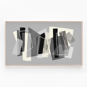 Frame TV Art  Abstract, Grey Black White Modern Art for Frame TV, Geometric Artwork, Samsung Frame TV Art, Contemporary Art Digital Download