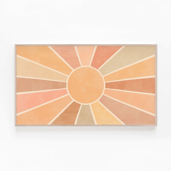 Samsung Frame TV Art Boho, Abstract Sun Art for The Frame TV, Neutral Tone Sunburst Artwork, Terracotta Mid Century Modern, Digital Download