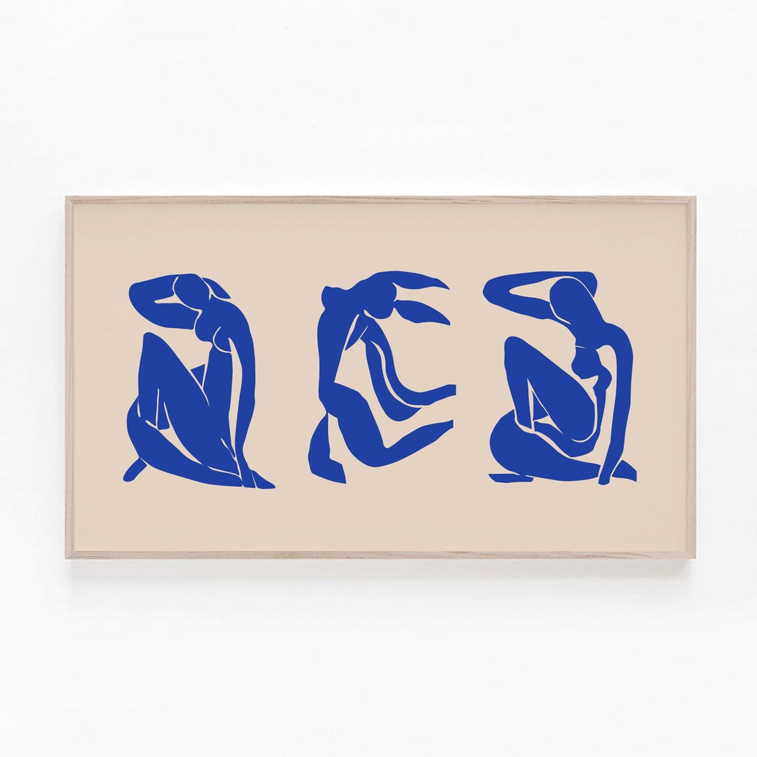 Samsung Frame TV Art Blue Matisse Figures, Abstract Woman Art for the Samsung Frame TV, Henri Matisse Cut Outs, Modern Art... 