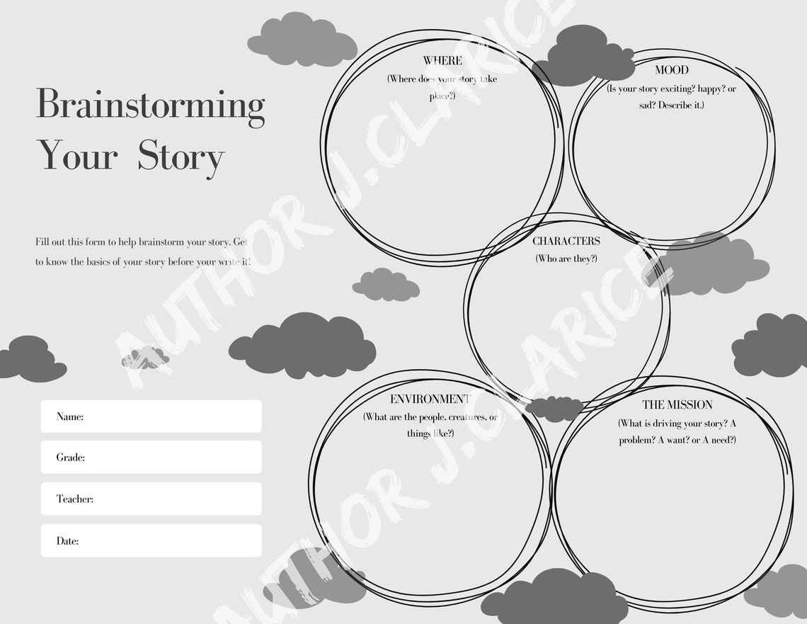 Brainstorming Your Story Templates For Young Writers Etsy Brainstorming Your Story Templates For Young Writers Etsy