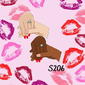 Engagement vinyl sticker , Romantic Aesthetic Stickers , sexy  Valentine Day Die Cut Stickers, Sex Positive art, Waterproof Stickers