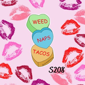 Valentines day candy vinyl sticker, Romantic Aesthetic Stickers, sexy Valentine Die Cut Stickers, Sex Positive art, Waterproof Stickers