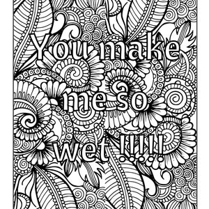 Sexy Digital Coloring Page, Erotic Art Print, Pattern Line Art, Quote ...