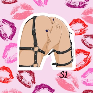 BDSM Bondage erotische Vinyl Aufkleber, Ästhetische Aufkleber, sexy Die Cut Aufkleber, Sex Positive Kunst, wasserdichte Aufkleber