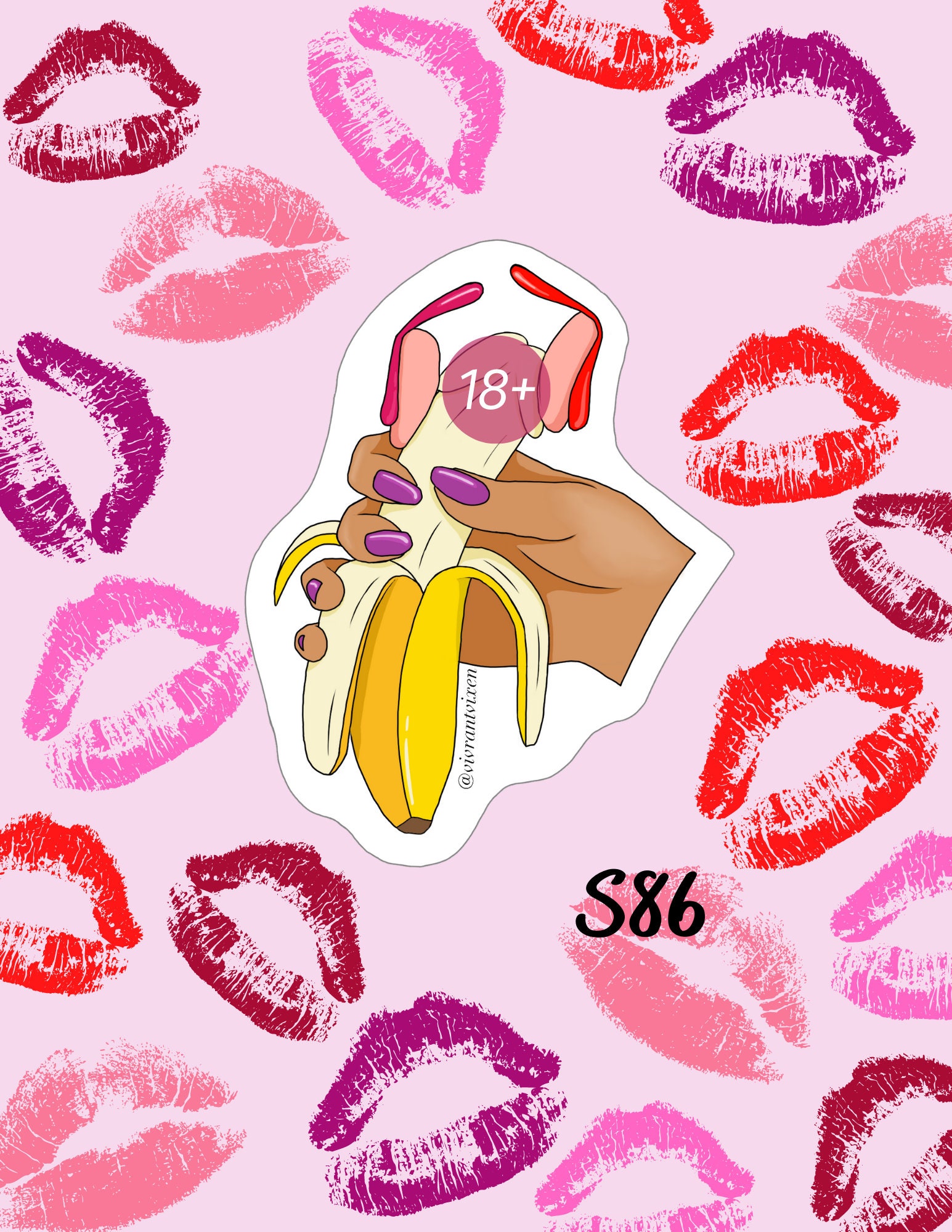 Banana erotic vinyl sticker ,  Fellatio  Aesthetic Stickers , sexy Die Cut Stickers, Sex Positive art, Waterproof Stickers