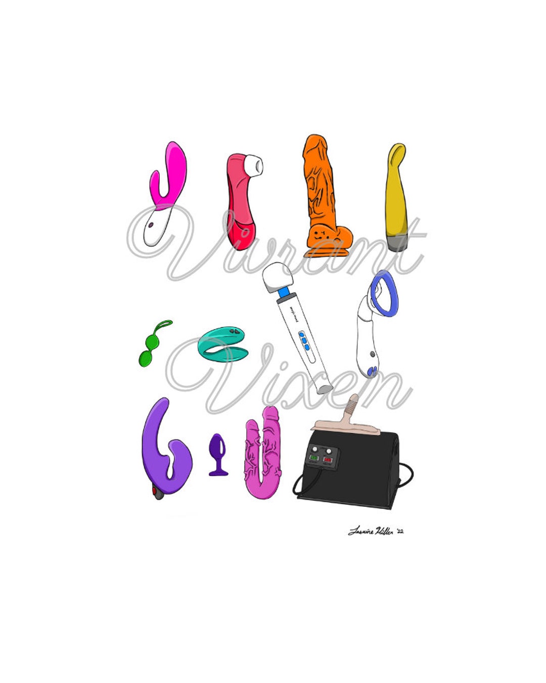 Sex Toys Erotic Printable, Digital Art Print, Dildo Line Art, Vibrator ...