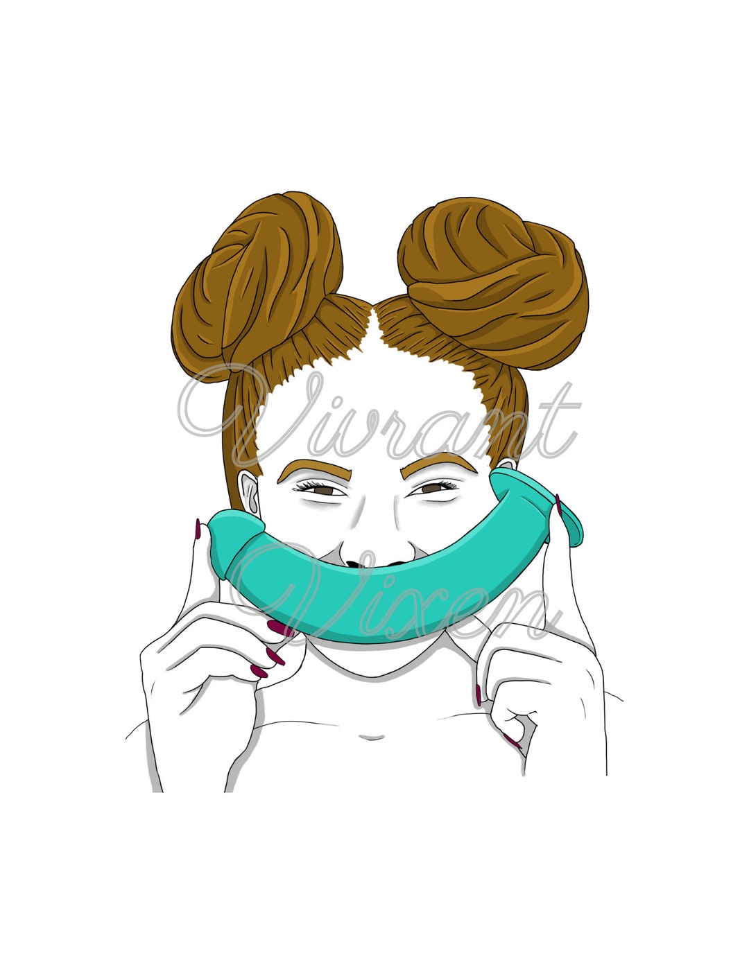 Pigtails Erotic Printable, Digital Art Print, Sexy Line Art, Digital ...