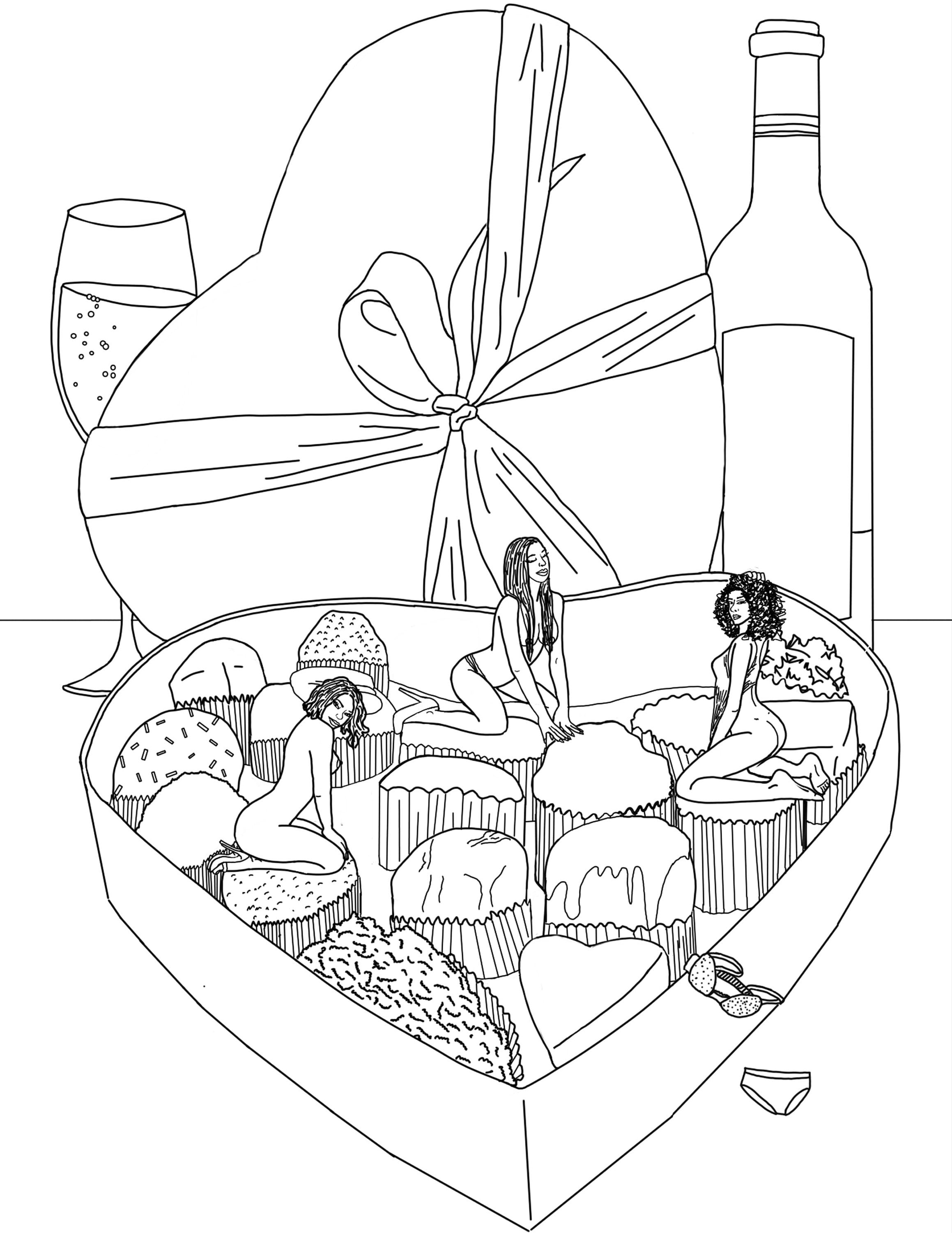 Valentine Erotic Coloring Book Digital Art Print Adult Sex - Etsy