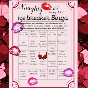 BINGO printable game page, Bachelorette Party, Sex Positive ice breaker, Erotic Girls Night activity, Hen Party, Kinky digital download image 1