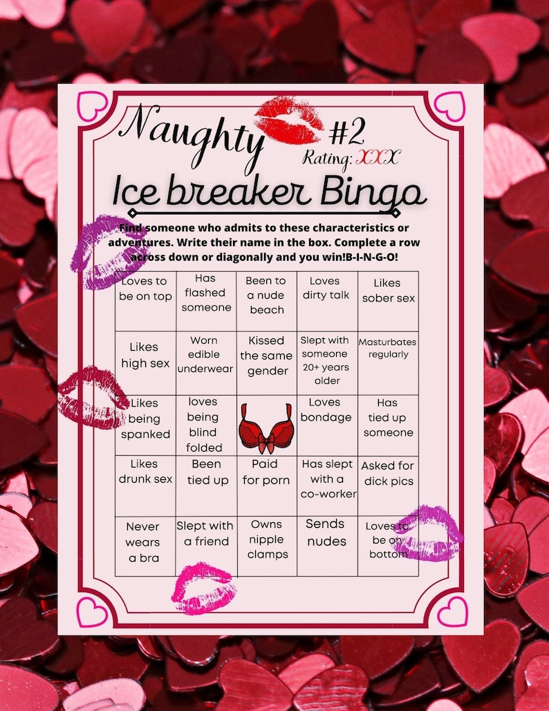 BINGO printable game page, Bachelorette Party, Sex Positive ice breaker, Erotic Girls Night activity, Hen Party, Kinky digital download image 1