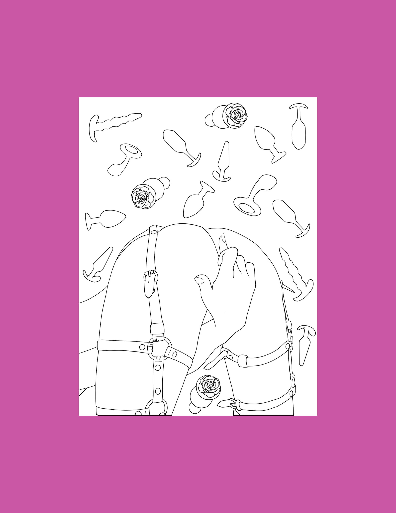 BDSM Digital Coloring Page Erotic Art Print Naughty Line - Etsy