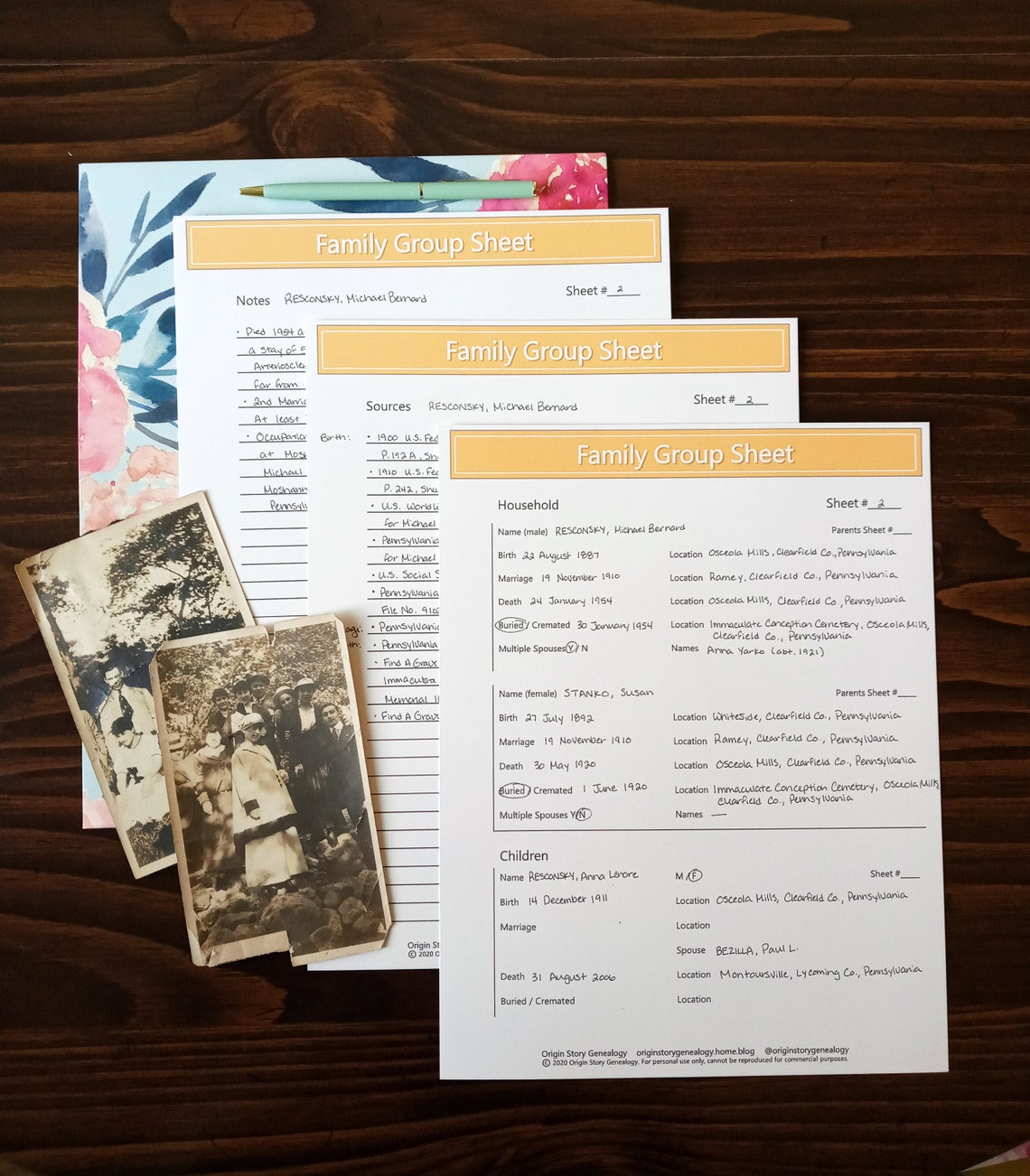 Family Group Sheet Printable PDF for Genealogy and Family History ...