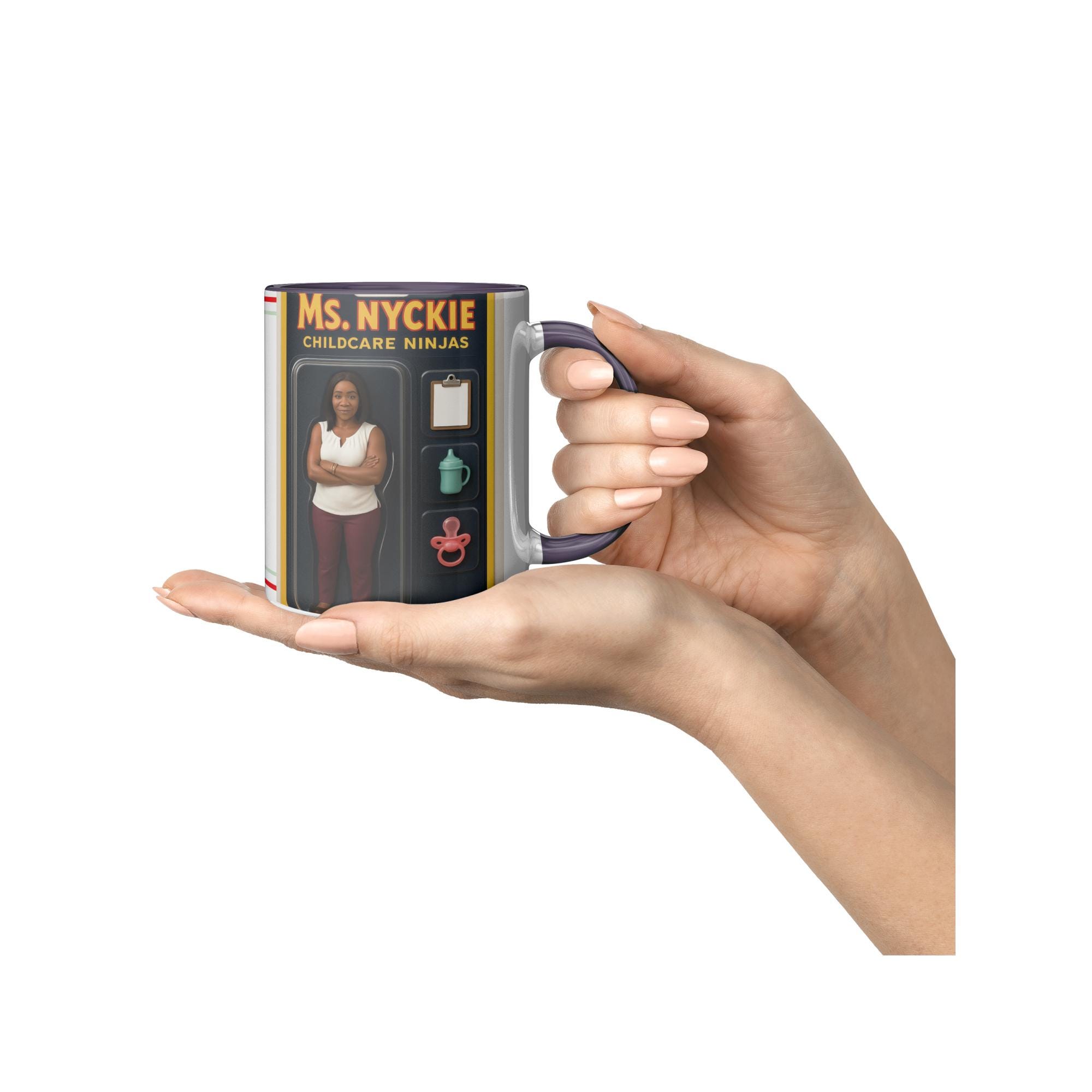 Personalized Action Figure Coffee Mug  Custom 11 oz White Mug | Unique  Gift for Childcare Pros, Parents, & Superheroes
