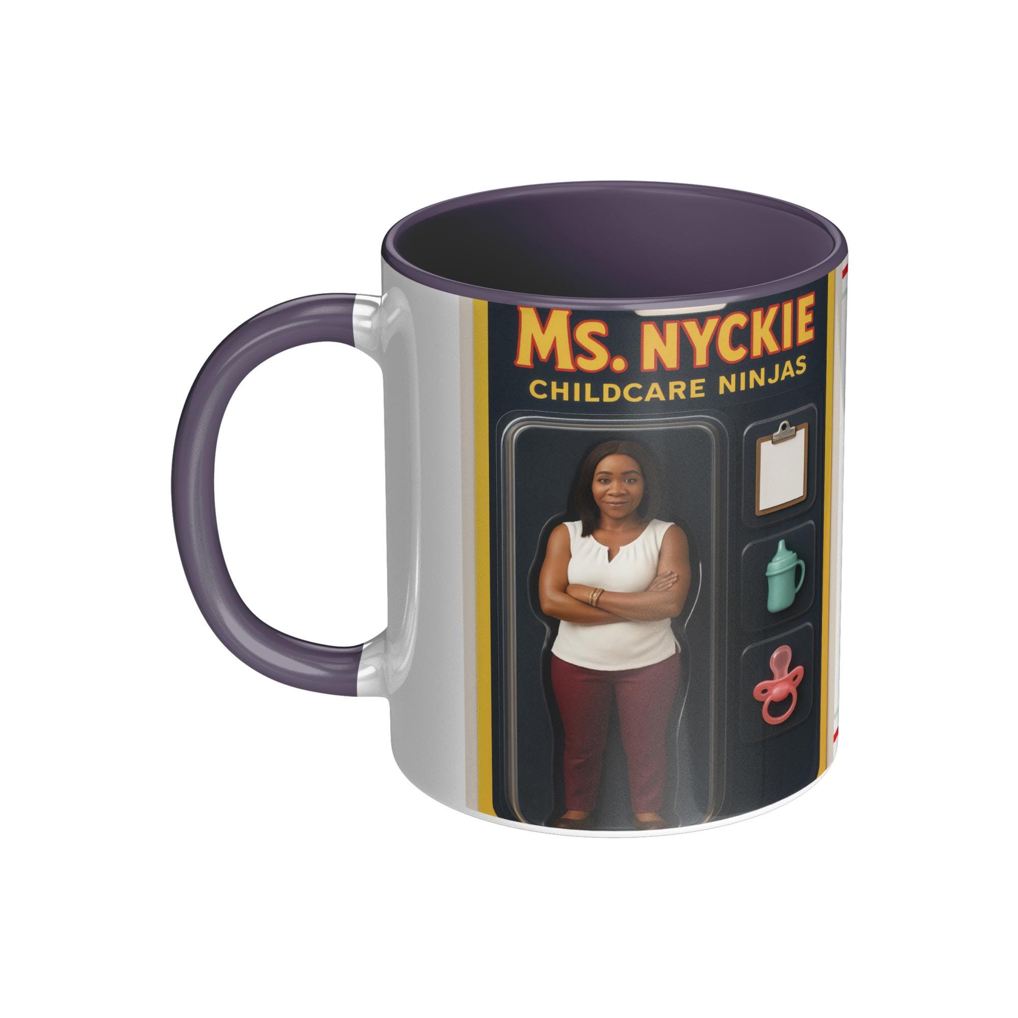 Personalized Action Figure Coffee Mug  Custom 11 oz White Mug | Unique  Gift for Childcare Pros, Parents, & Superheroes