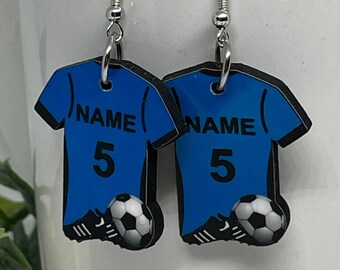 Soccer Earring, Custom Soccer Gift, soccer Jersey Earring, jersey custom, soccer mom