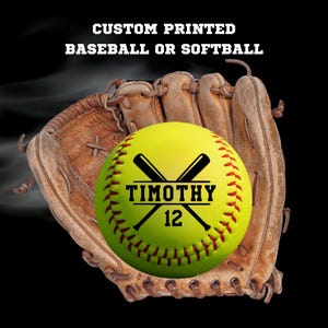 Personalized Printed Baseballs or Softball, Baseball Keepsakes, Custom Team Gifts, League Balls, Baseball Season Gift, Baseball Lovers