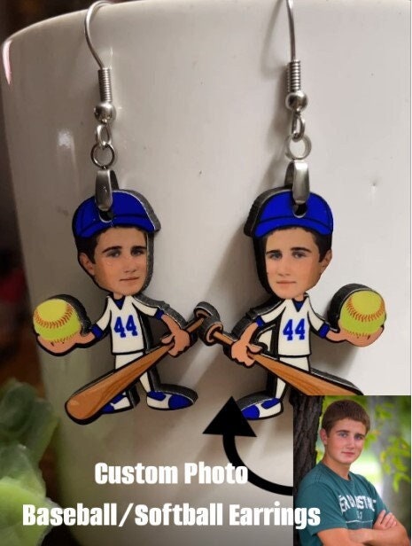  ENVYOU Baseball Stud Earrings 925 Sterling Silver