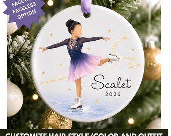 Figure Skating Ornament, Figure Skating Photo Christmas Ornament, Custom Ice Skates Ornament, Gift for Girl, Christmas Tree Decoration