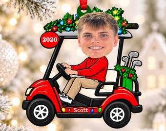 Golf Ornament, personalized Golf ornament, Personalized Golf Christmas Ornament, | Custom Golf Tree Decoration | Golfing Photo Ornament